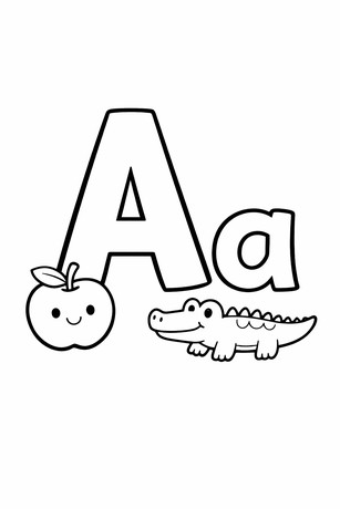 Letter A coloring sheet thumbnail