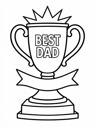 Best Dad trophy Father's Day coloring page
