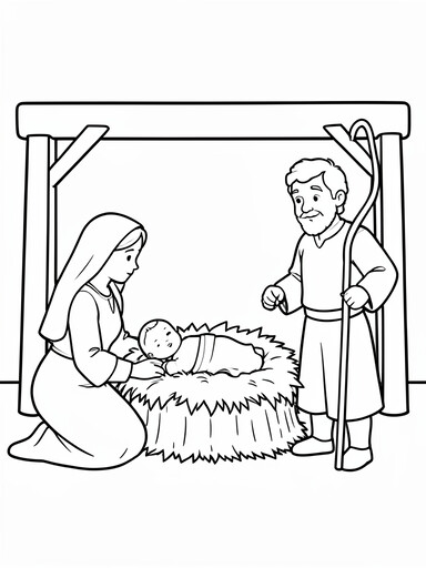 Nativity coloring pages PDF preview