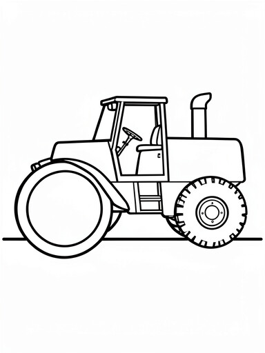 Road roller coloring page showing a steamroller with a large smooth front drum and boxy cab