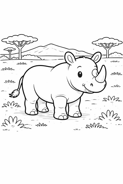Rhino coloring sheet