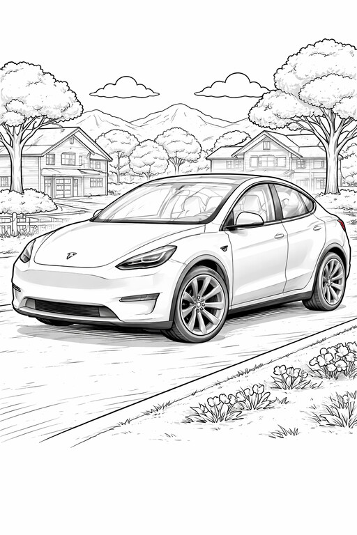 Vehicles coloring pages PDF preview
