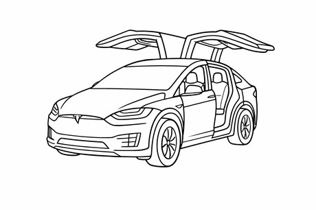 Tesla Model X quarter front open door