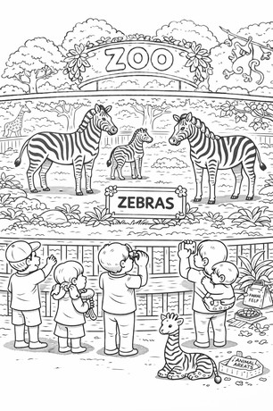 Zebra coloring page thumbnail